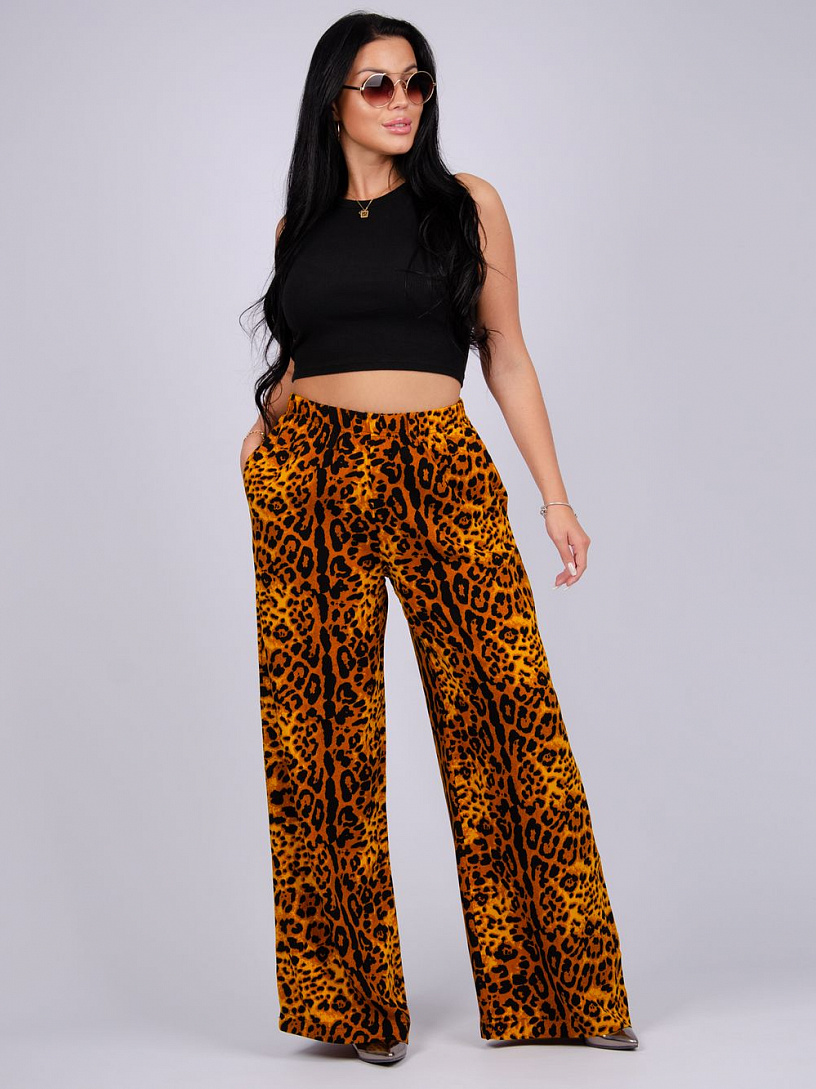 Брюки штапель Б-23-леопард
